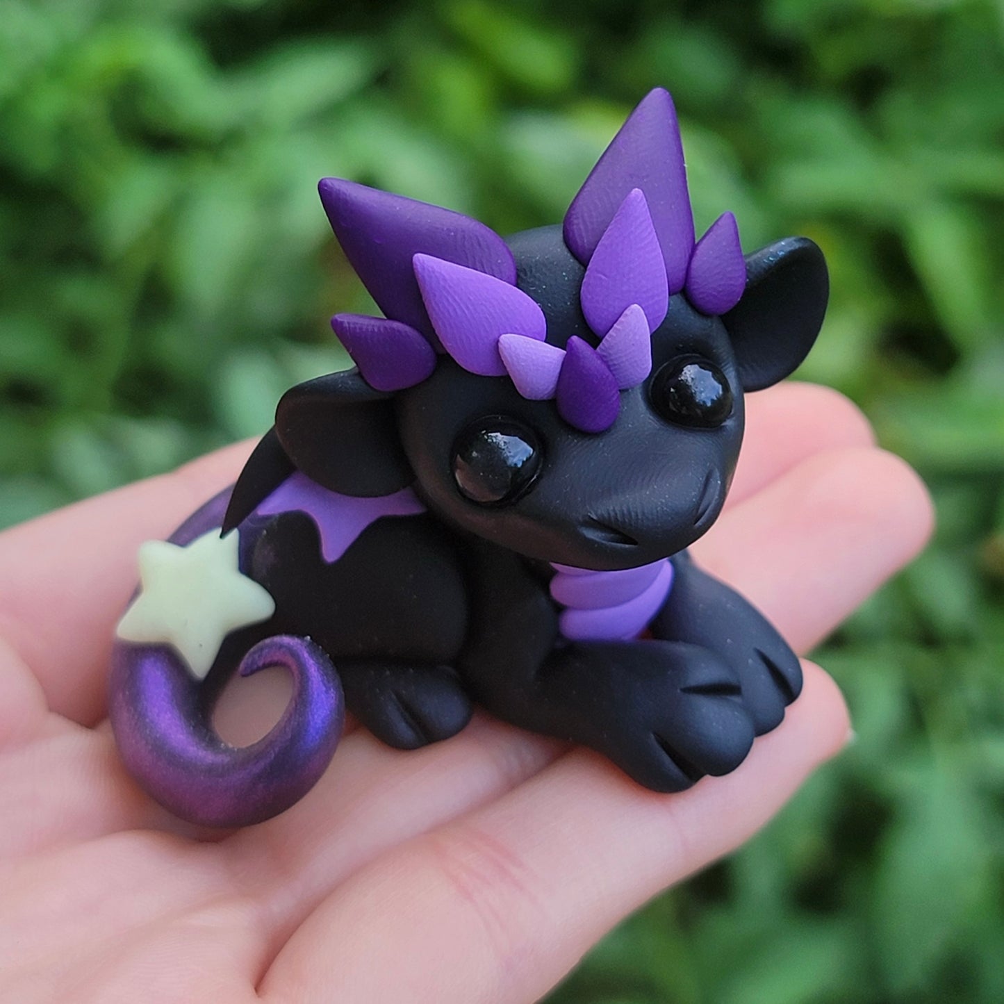 Purple Star Dragon “Merlot”, Handmade Clay Dragon