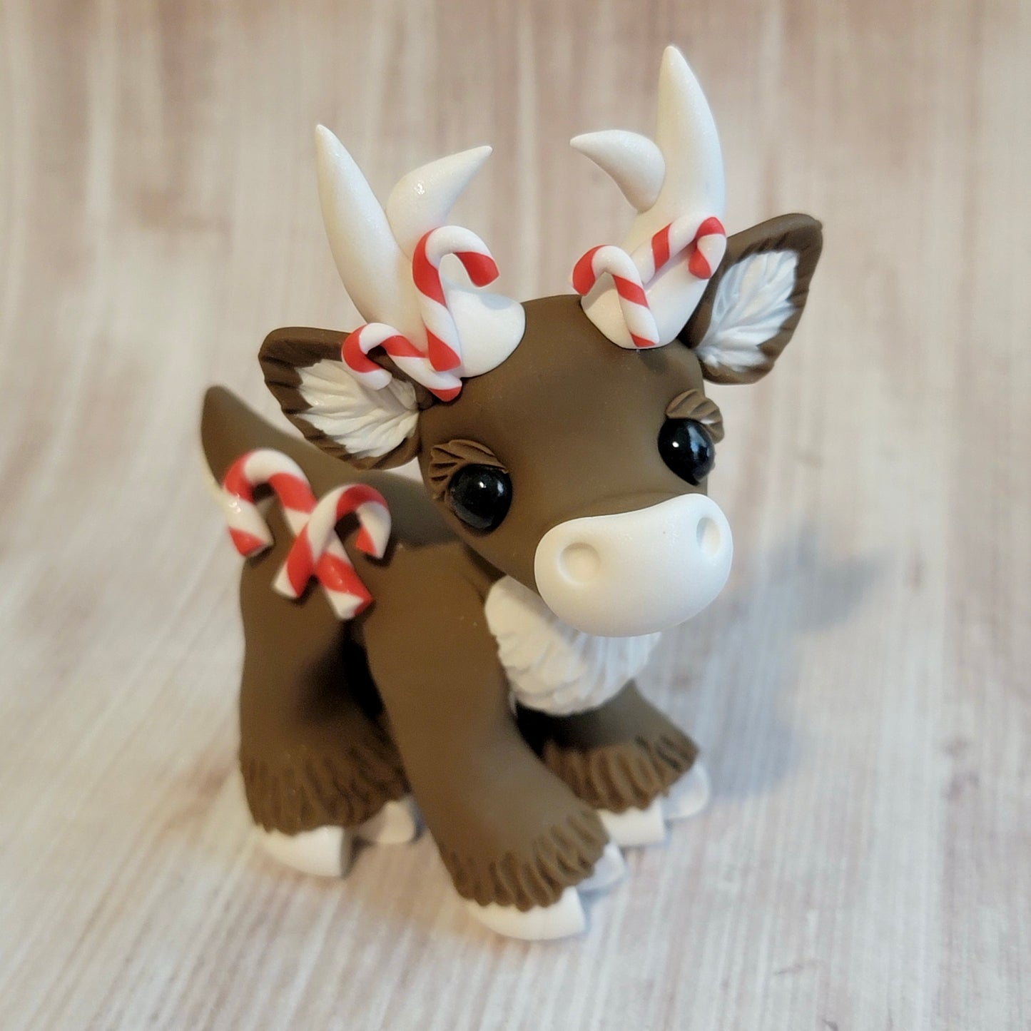 Gingerbread Reindeer “Rupert”, Handmade Clay Reindeer