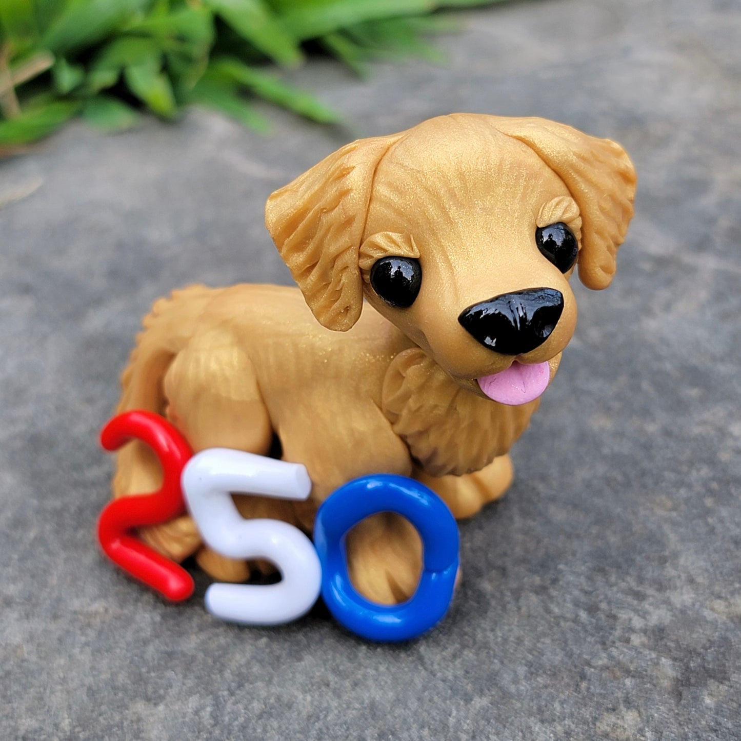 250th Golden Retriever “Betsy”, Handmade Clay Dog