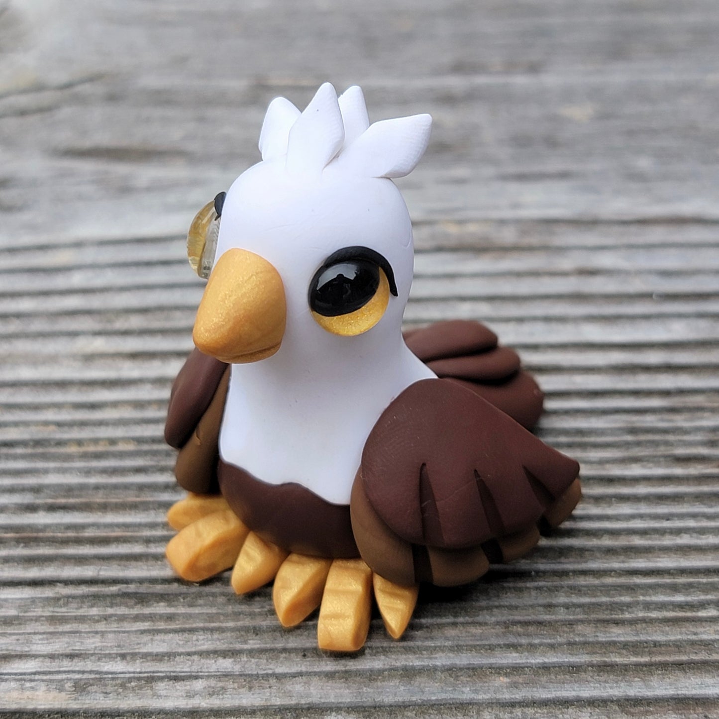 Bald Eagle “Courage”, Handmade Clay Eagle