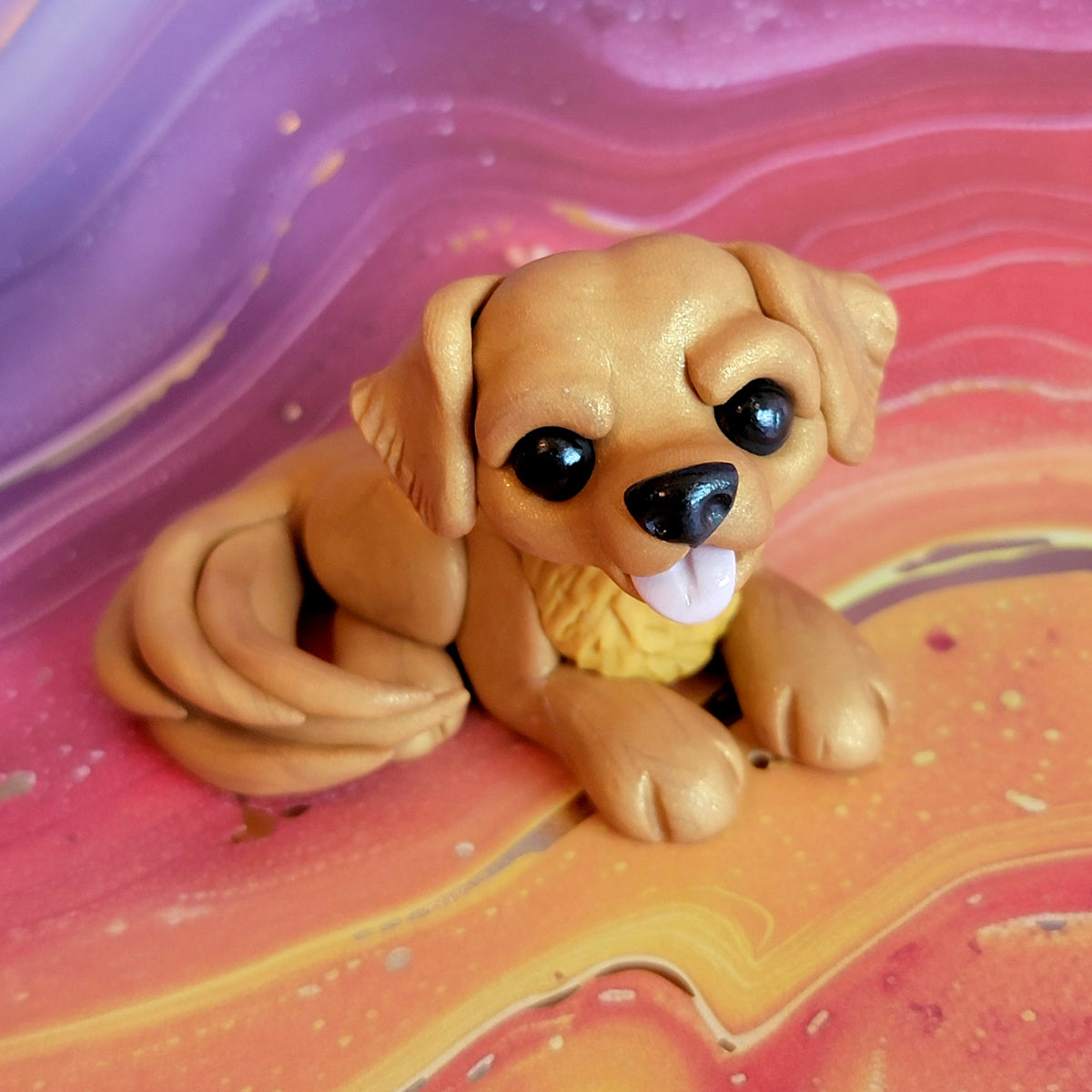 Golden Retriever “Autumn”, Handmade Clay Dog