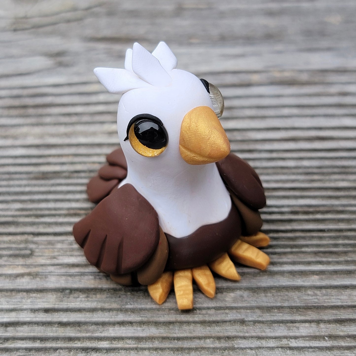 Bald Eagle “Skye”, Handmade Clay Eagle