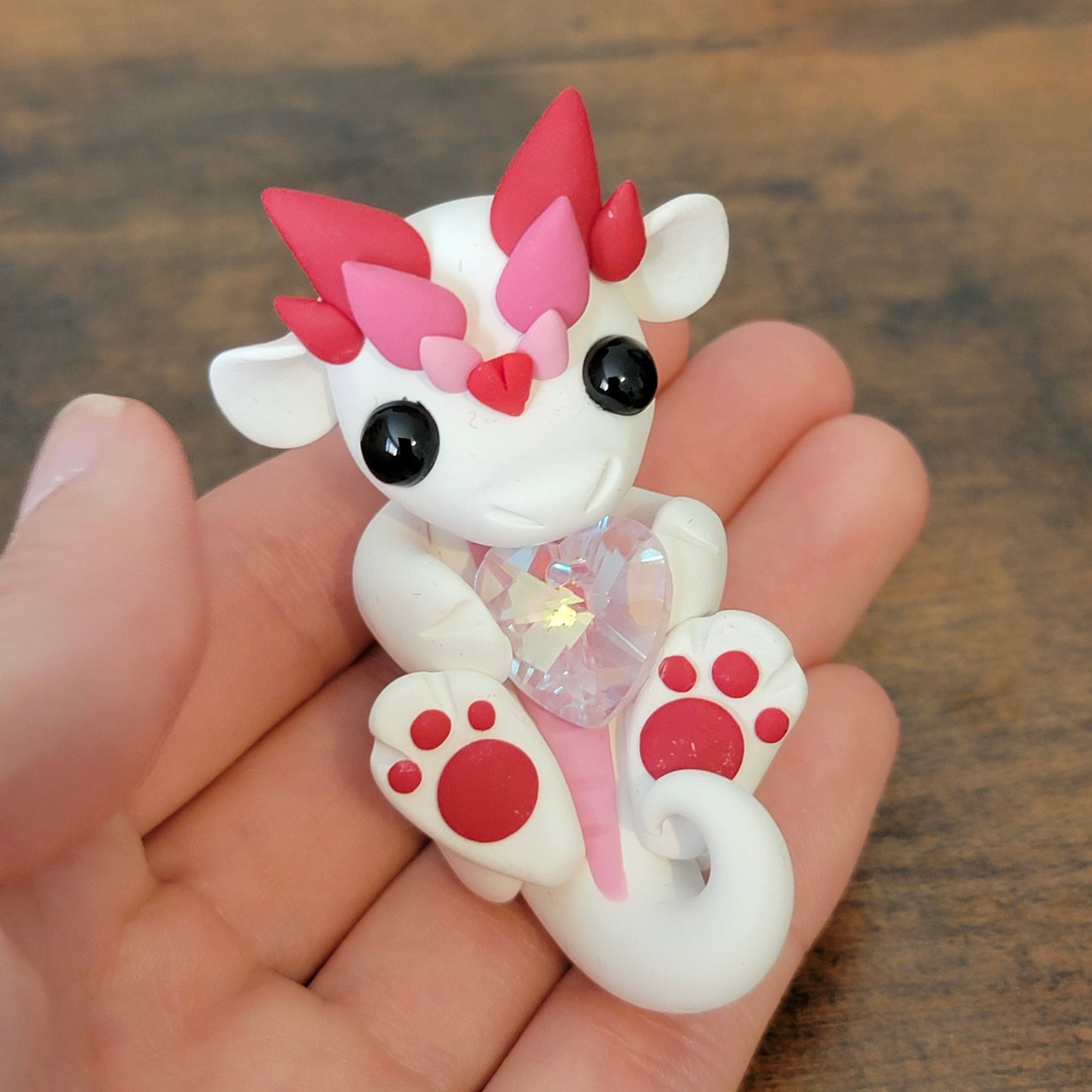 Crystal Heart Dragon “Ruby”, Dragon Sculpture