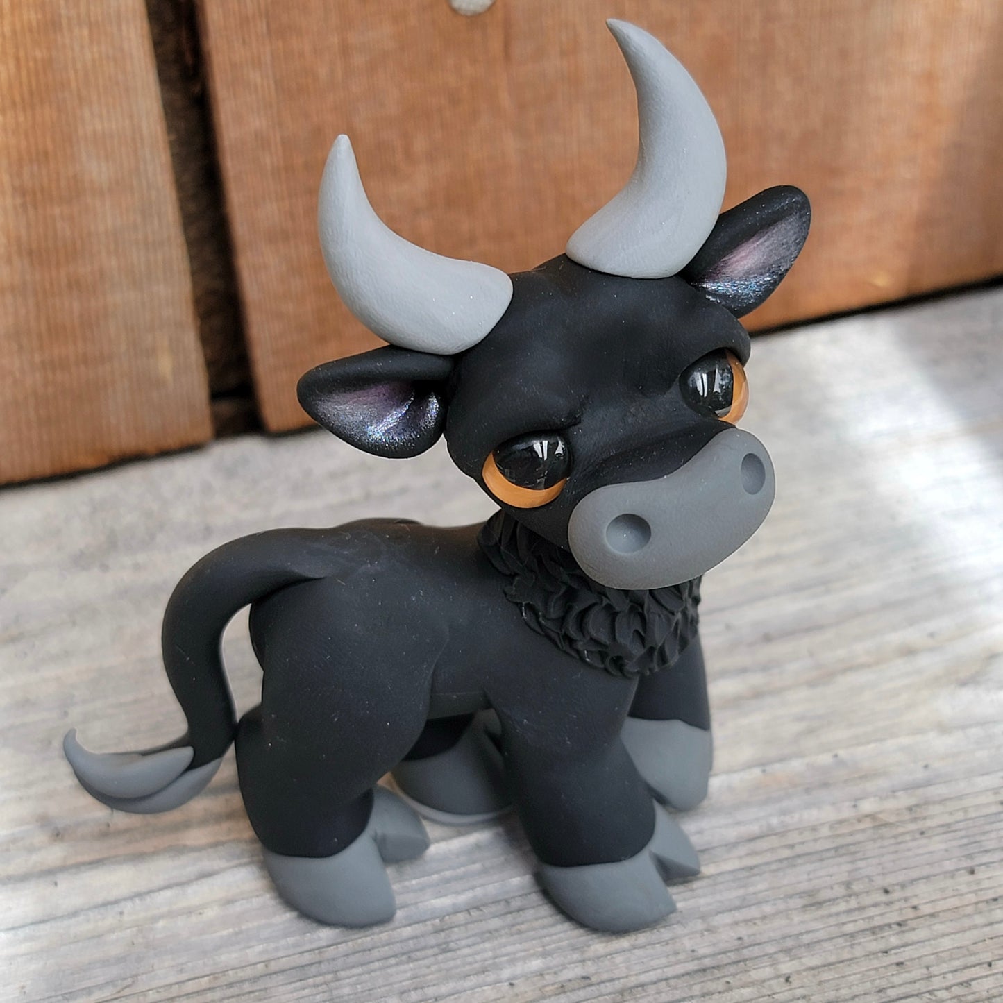 Black Bull “Madrid”, Handmade Clay Bull