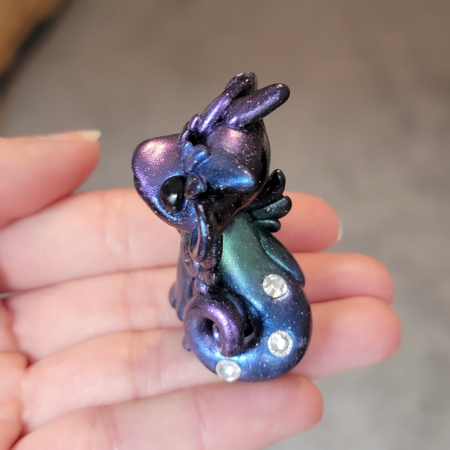 Mini Galaxy Dragon, Handmade Clay Dragon
