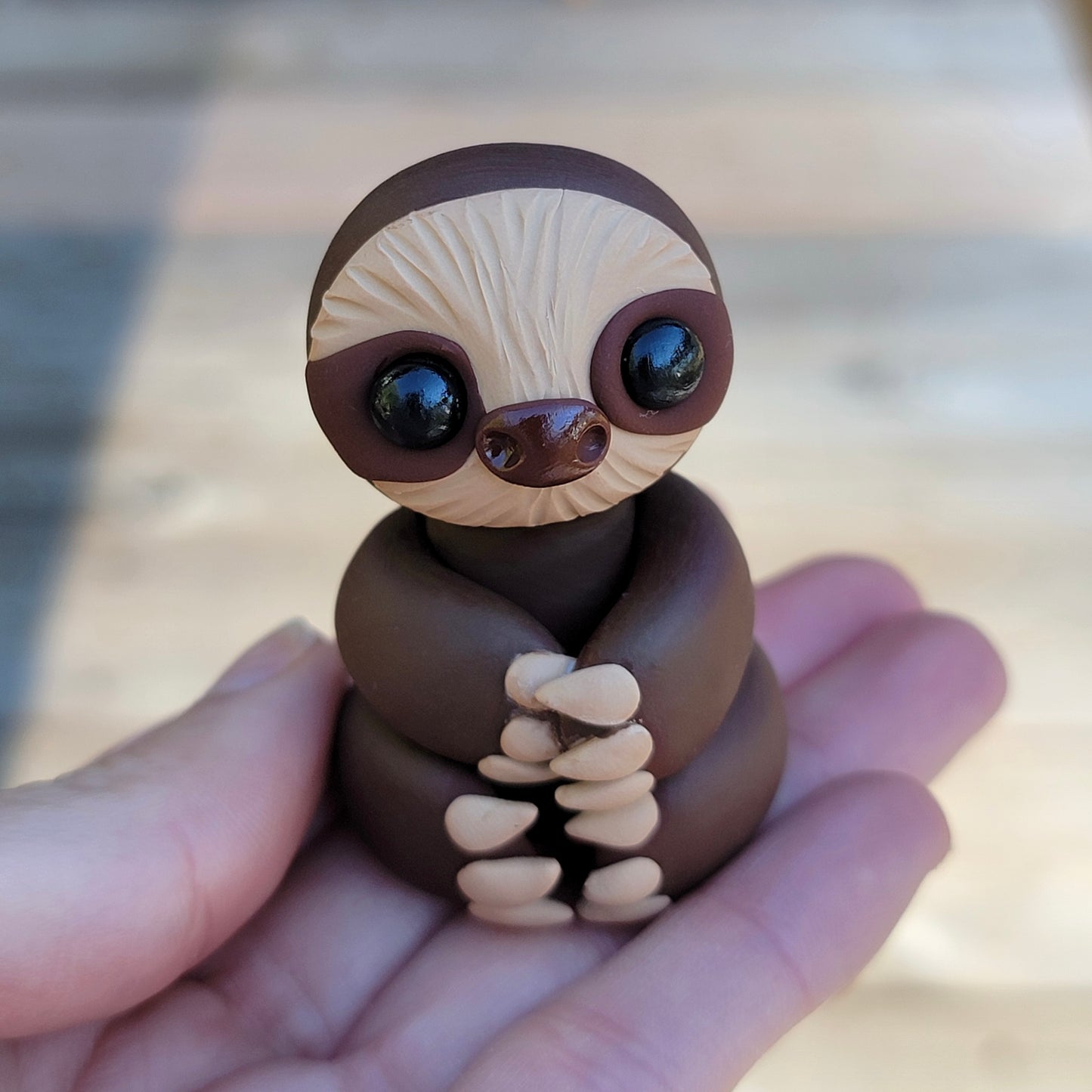 Cute Brown Sloth “Gingerbread”, Sloth Sculpture