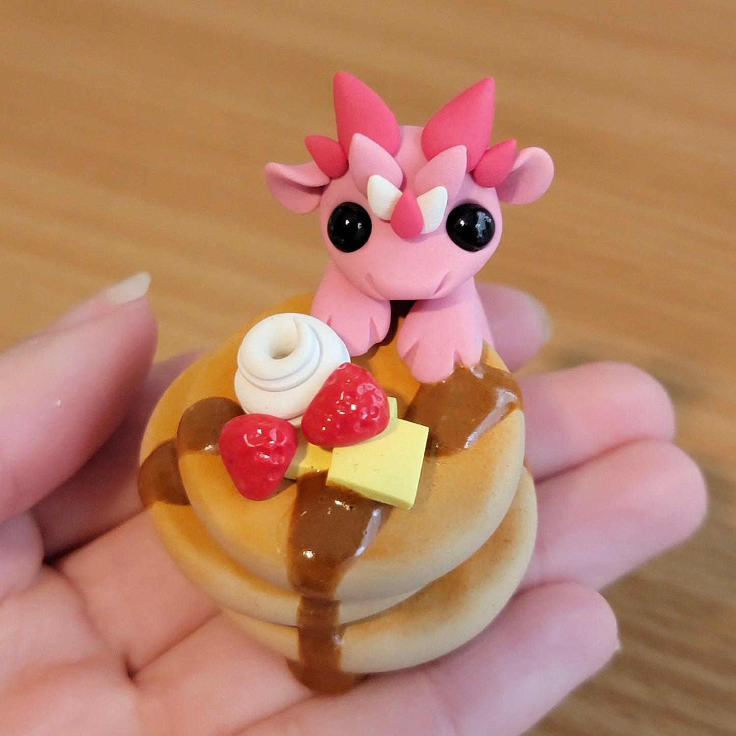 Mini Strawberry Pancake Dragon, Clay Dragon