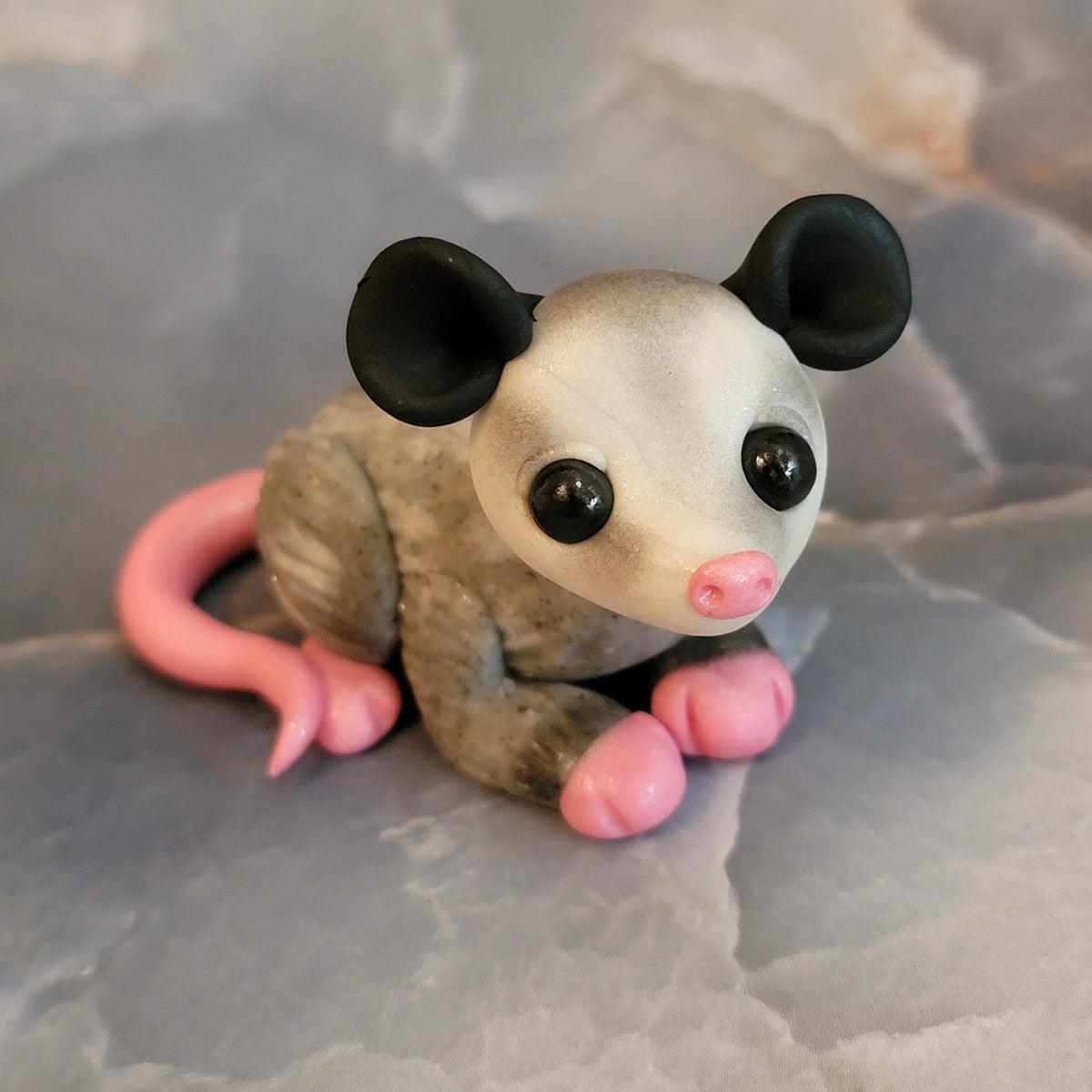Possum “Opal”, Handmade Clay Possum