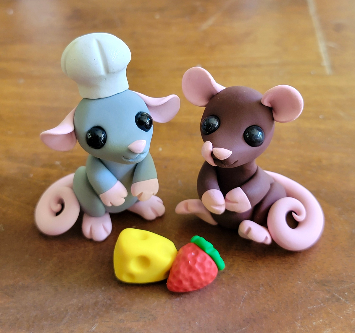 Chef Rats “Remy & Emile”, Handmade Ratatouille Figurine