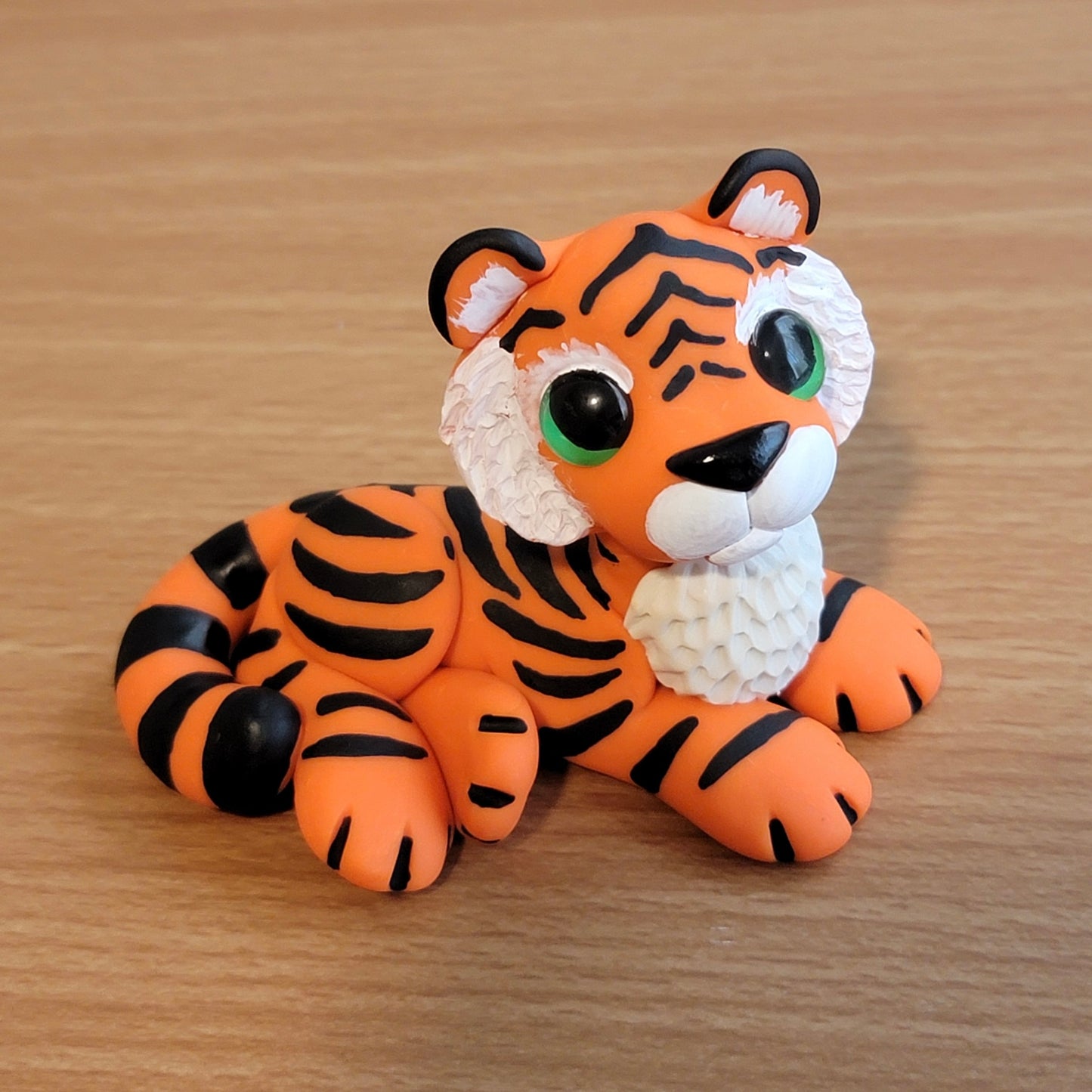 Orange Tiger “Tangerine”, Handmade Clay Tiger