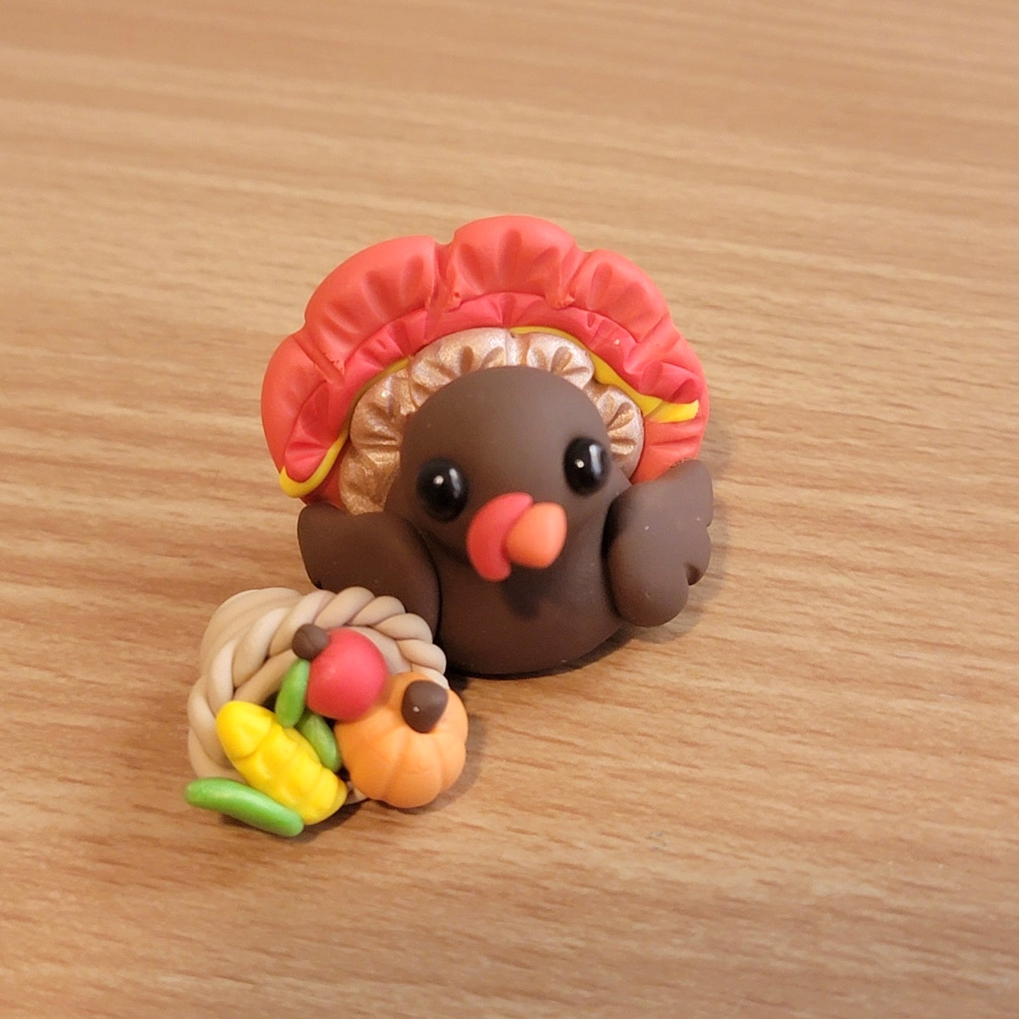 Mini Thanksgiving Turkey, Handmade Clay Turkey