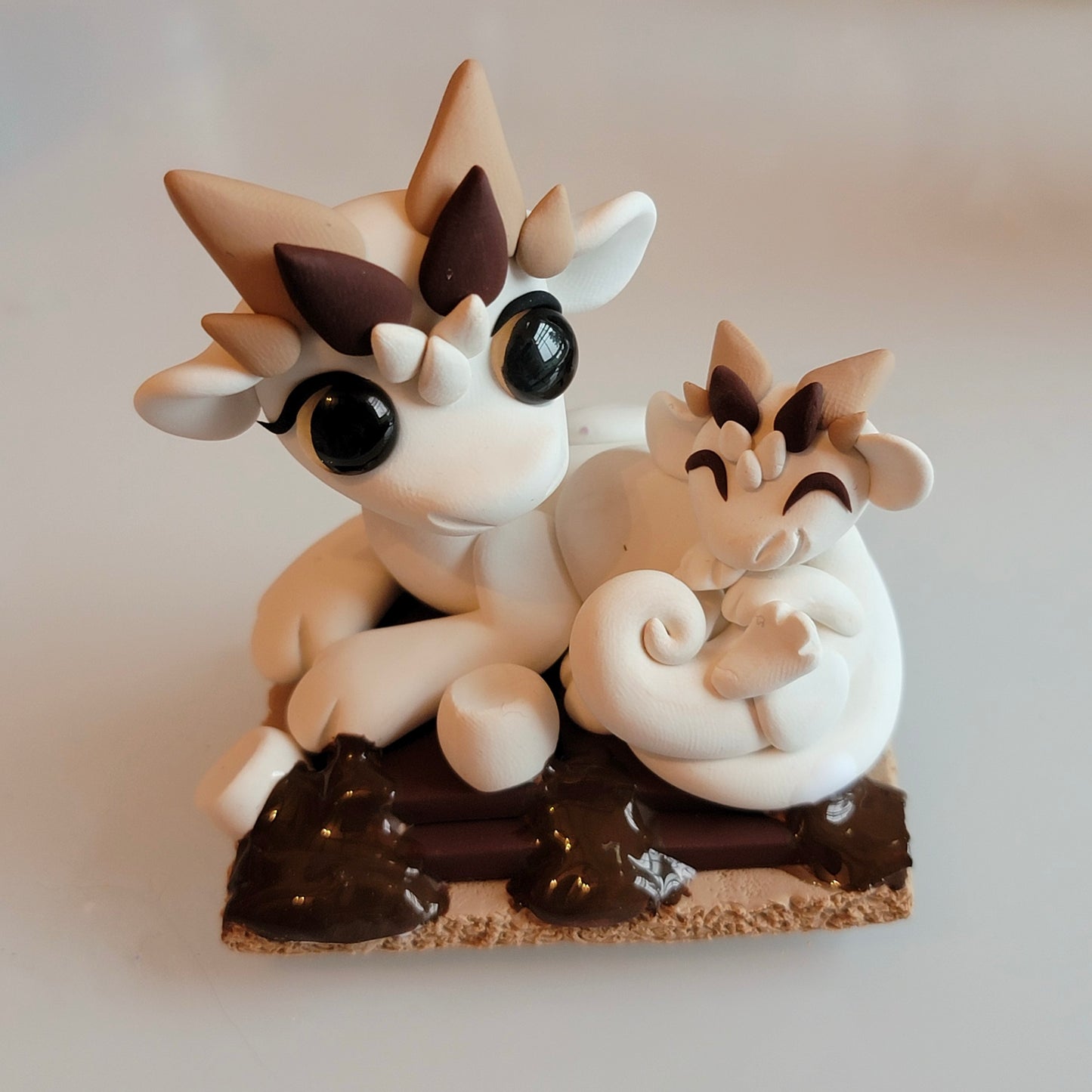 Jumbo-size Momma S’mores Dragon, Handmade Dragon Sculpture
