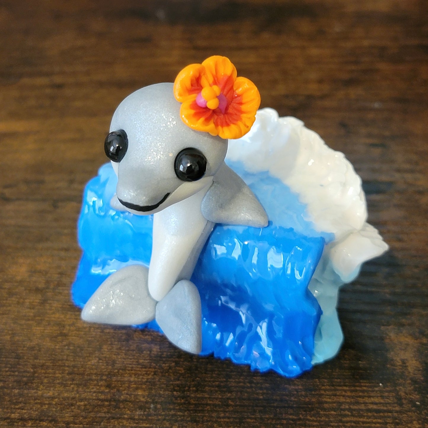 **SALE** Dolphin “Hibiscus”, Dolphin Sculpture