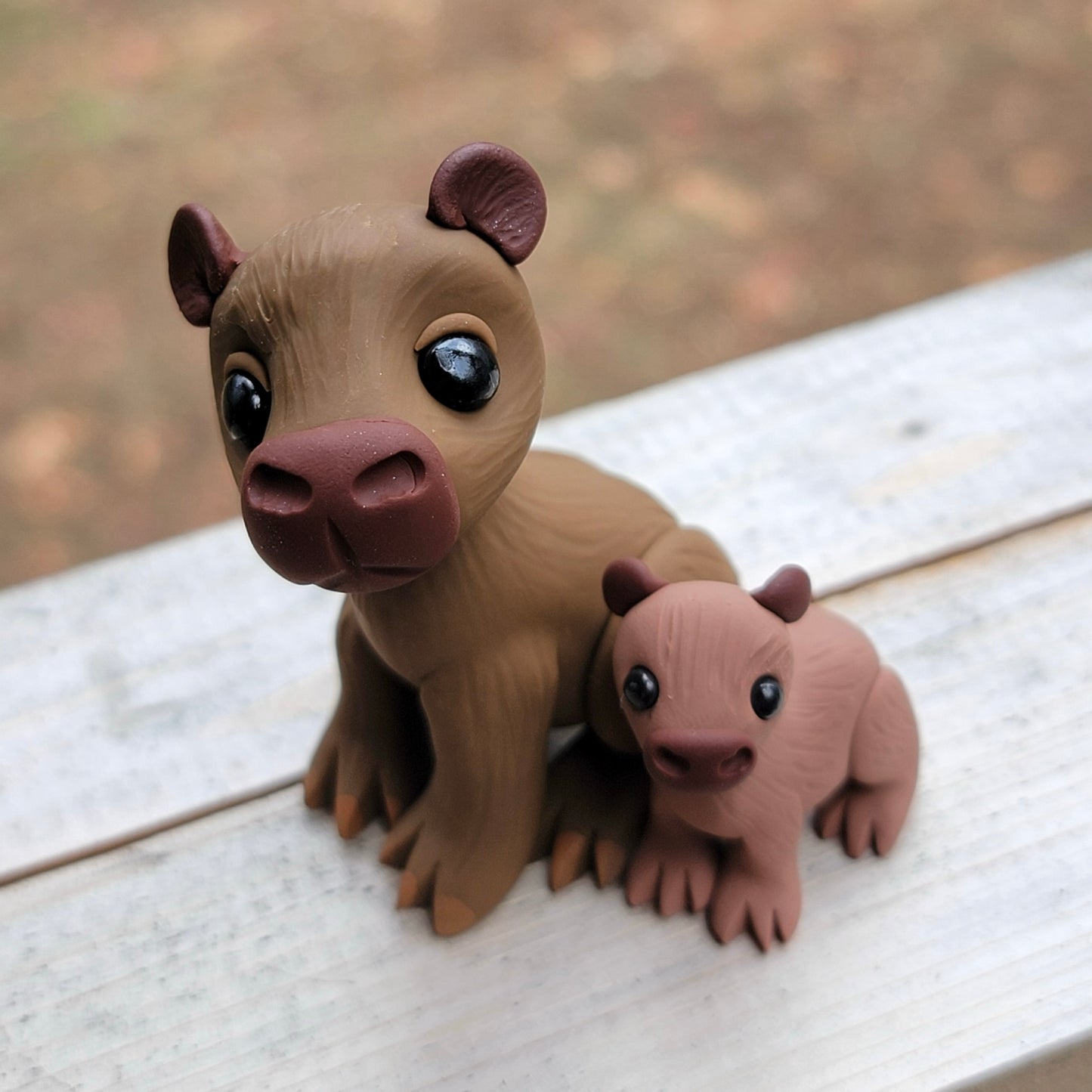 Capybara Momma and Baby, Capybara Sculpture
