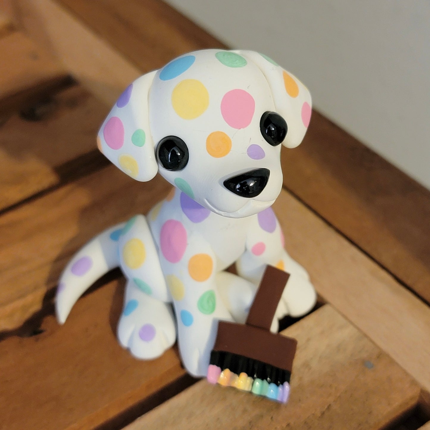 Rainbow Dalmatian “Starburst”, Dog Sculpture