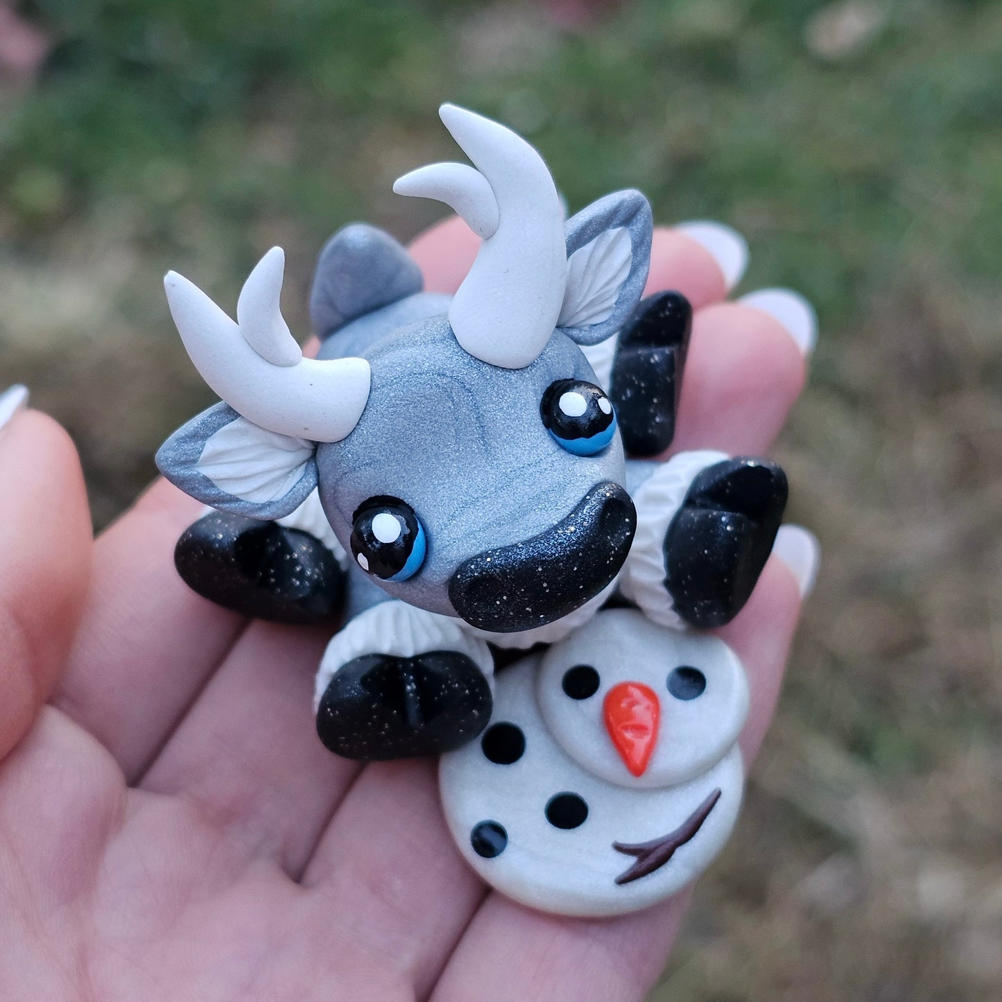 2 Mini Snowman Reindeer, Reindeer Sculptures