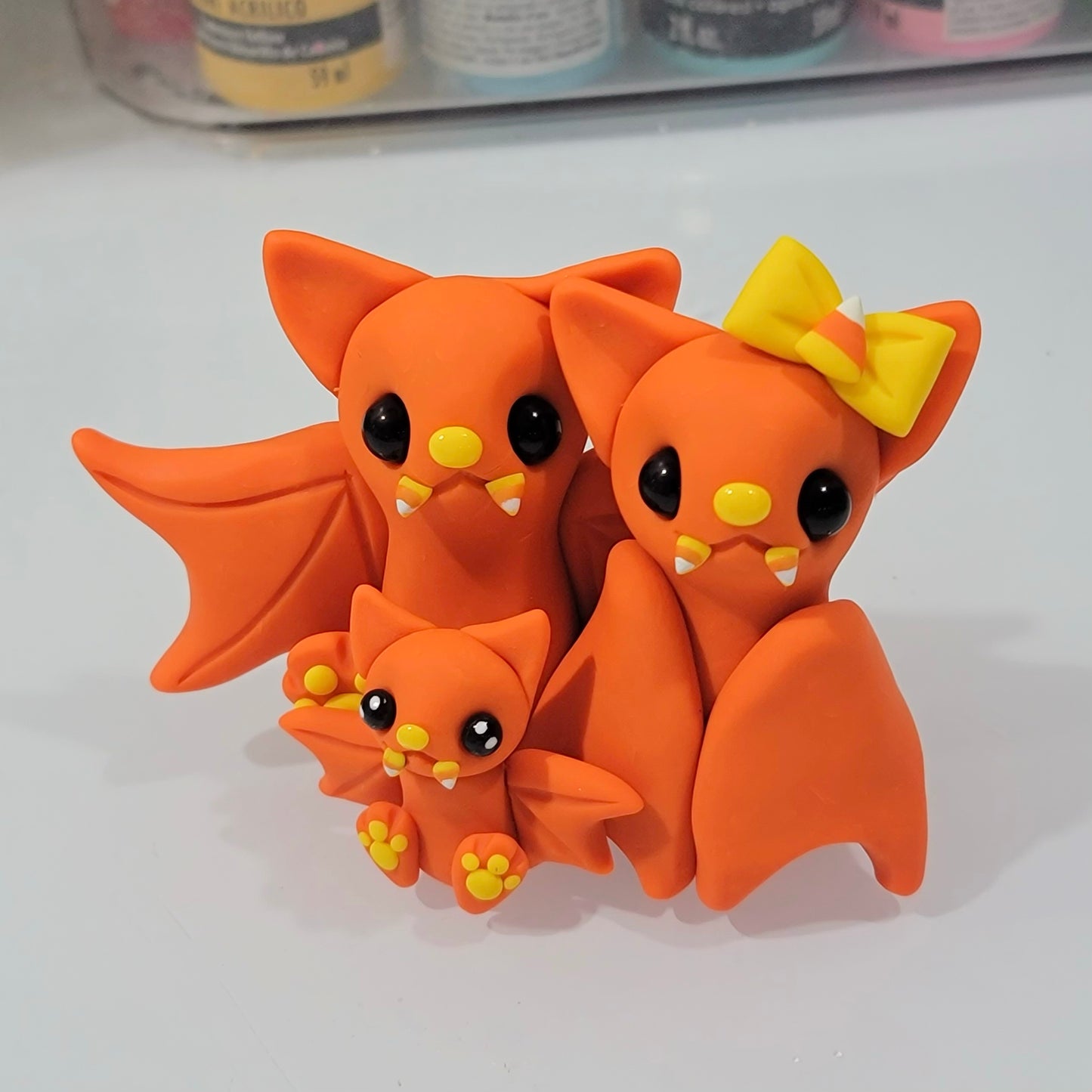 Candy Corn Bat Family, Bat Figurine