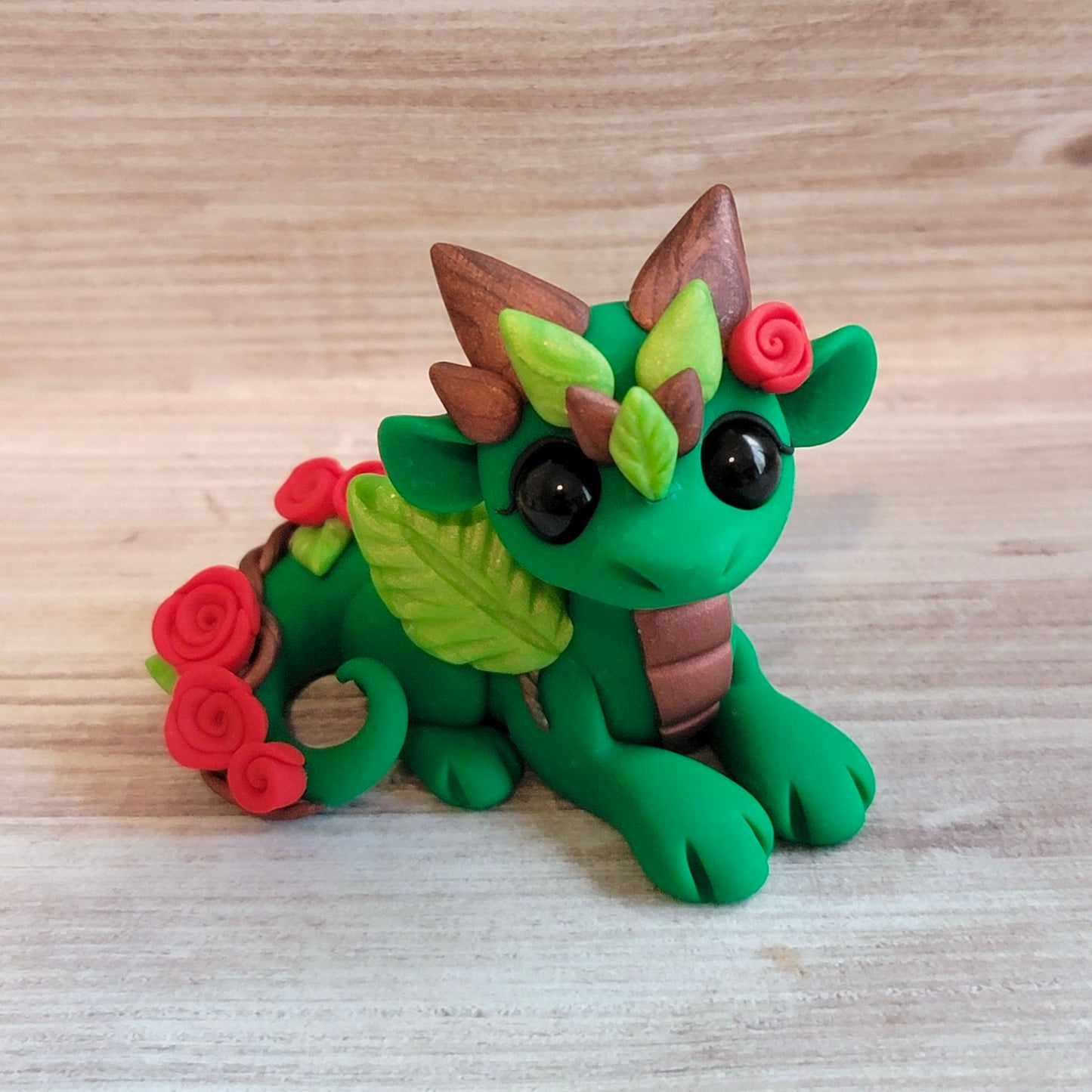 Forest Dragon “Birch”, Handmade Clay Dragon