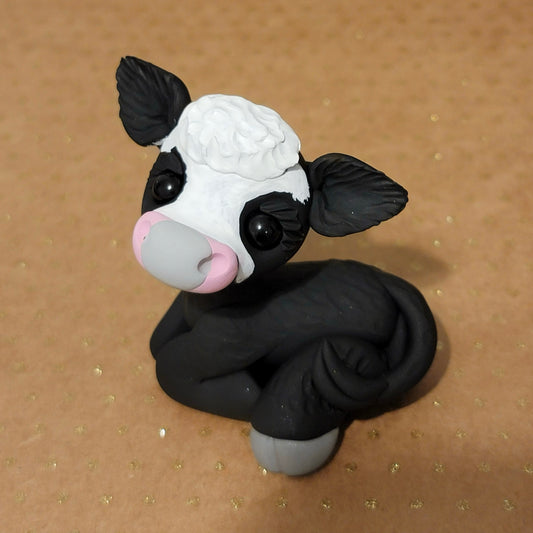 Black and white cow “Ghost”, Cow Sculpture