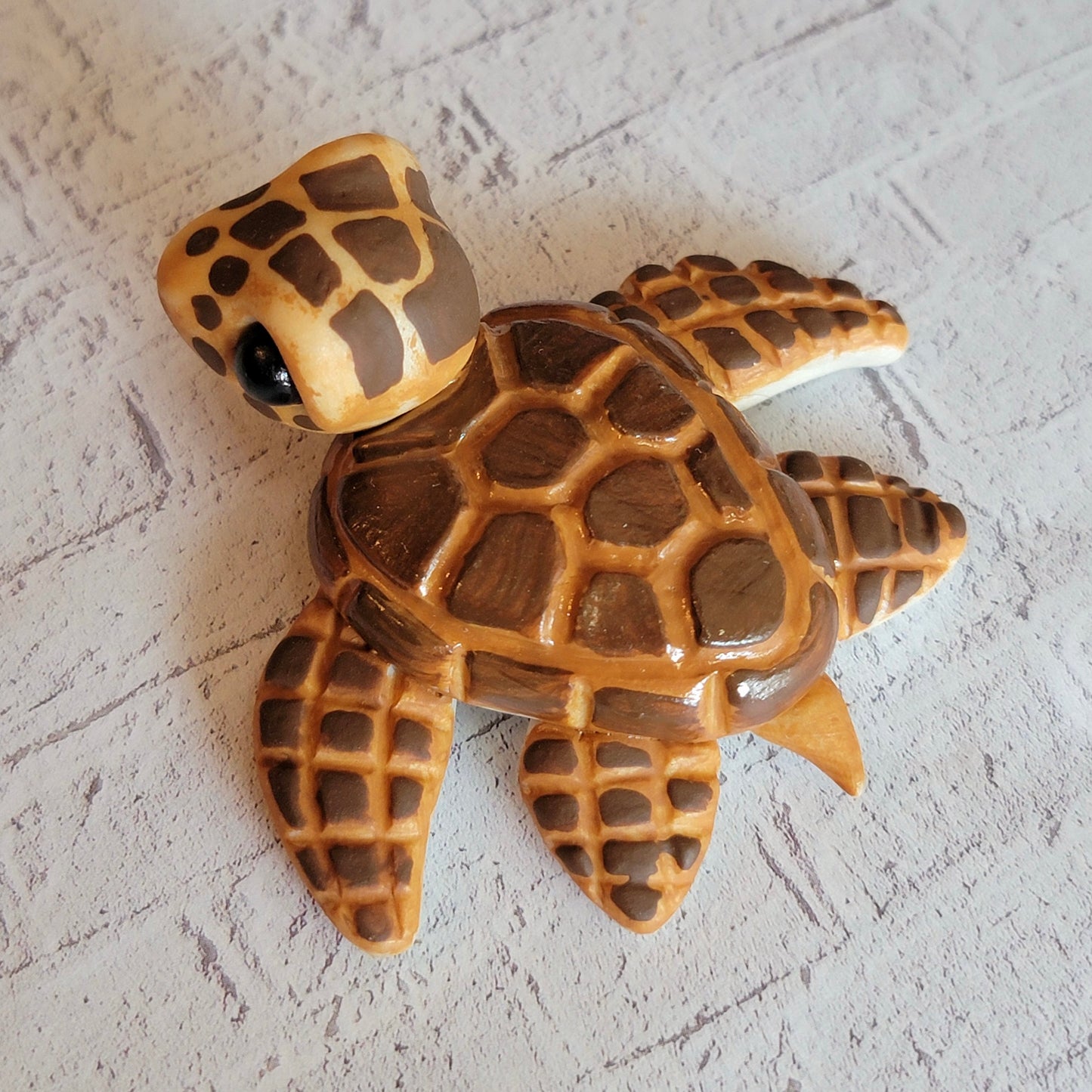 Sea Turtle “Journey”, Handmade Clay Turtle