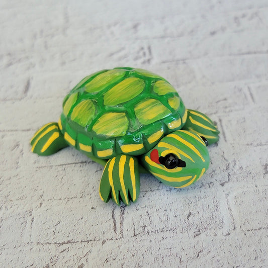 Red-Eared Slider #2, Handmade Clay Turtle