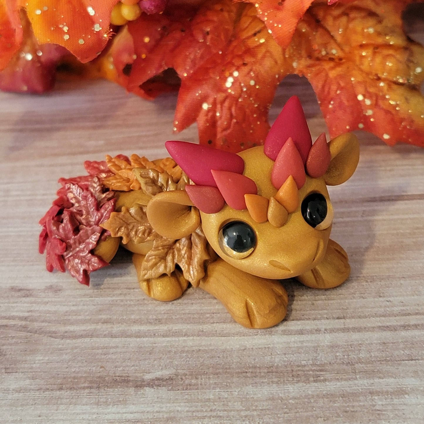 Fall Rainbow Dragon “Treasure”, Dragon Sculptue