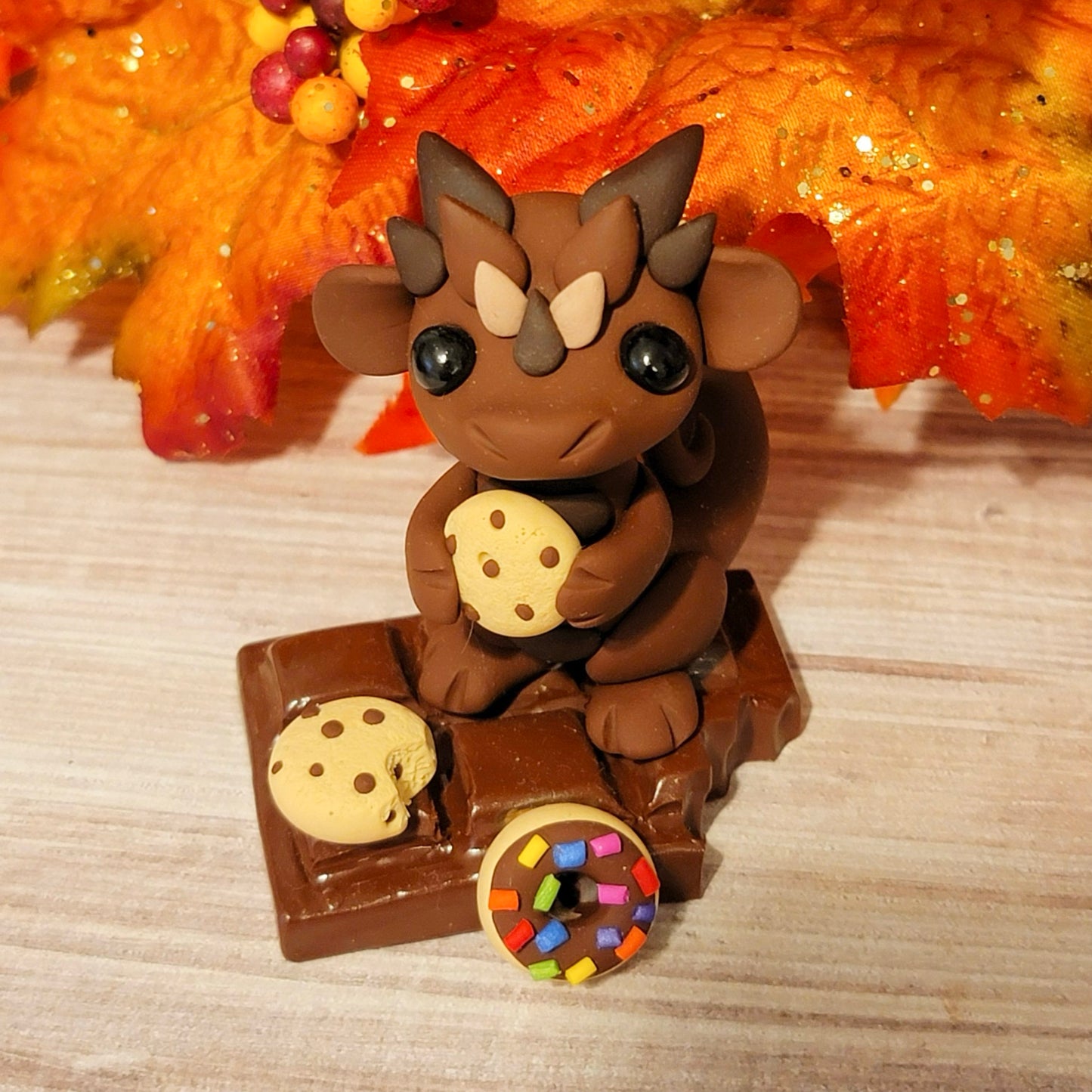 Chocolate Loving Dragon “Chocolate Delight”, Dragon Sculpture