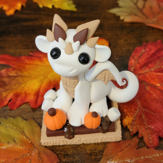 Pumpkin S’mores Dragon “Pumpkin Spice”, Dragon Sculpture