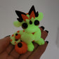 Glow in the Dark Pumpkin Dragon “Taffy”, Handmade Clay Dragon