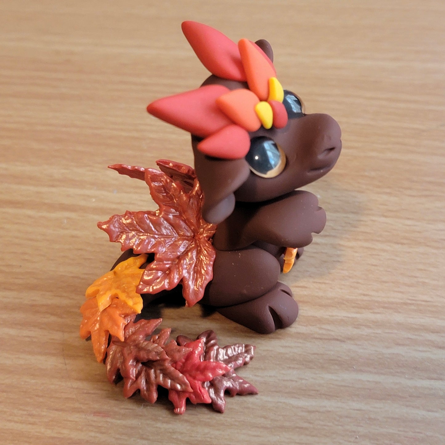 Baby Fall Dragon “Magic”, Handmade Clay Dragon