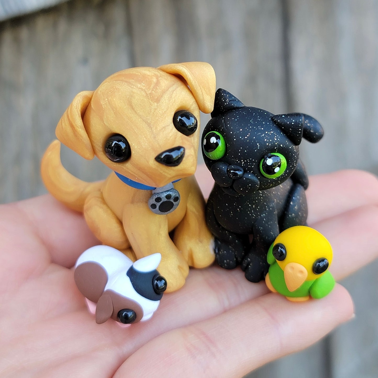 Pet Lovers Figurine, Handmade Pet Sculpture