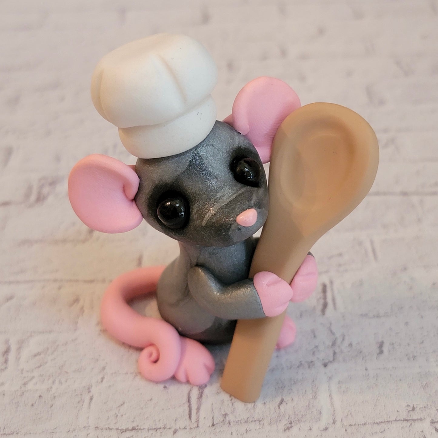 Chef Mouse “Remy”, Handmade Clay Mouse