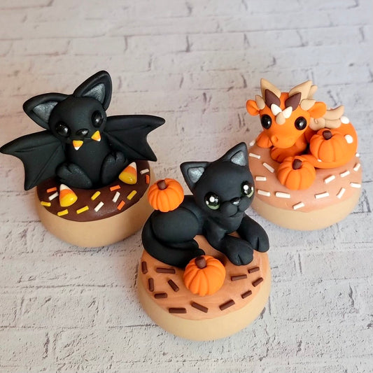 Fall Donut Critters, Handmade Clay Donuts