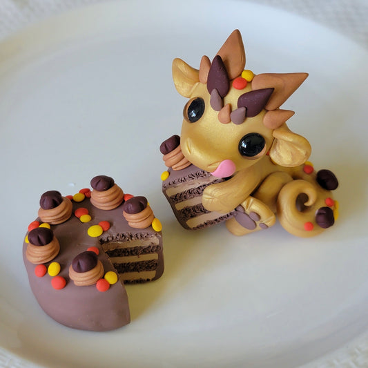 Chocolate Peanut Butter Cake Dragon