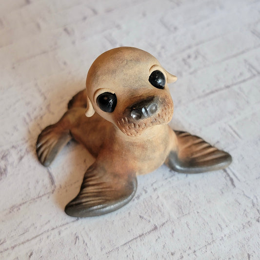 Sea Lion “Cookie”, Handmade Clay Sea Lion