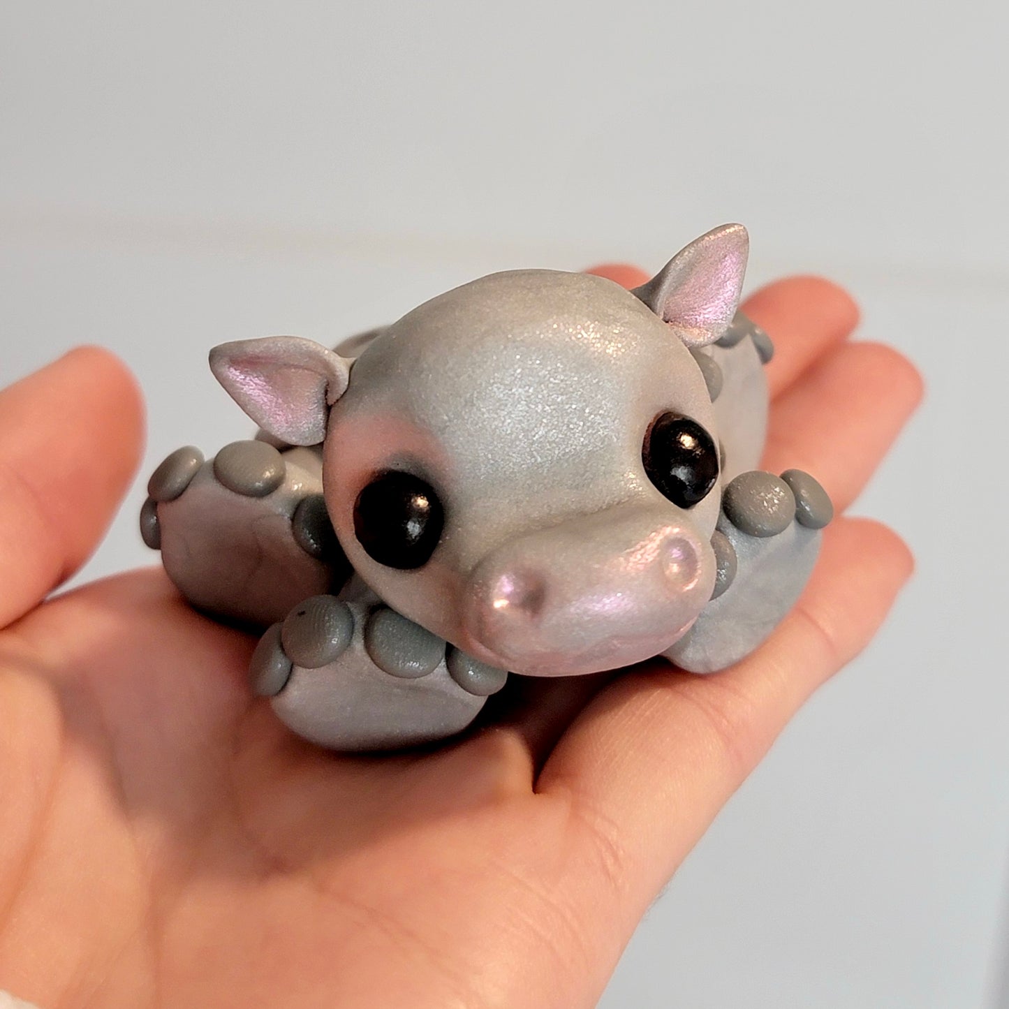 Baby Hippo “Munchkin”, Handmade Clay Hippo