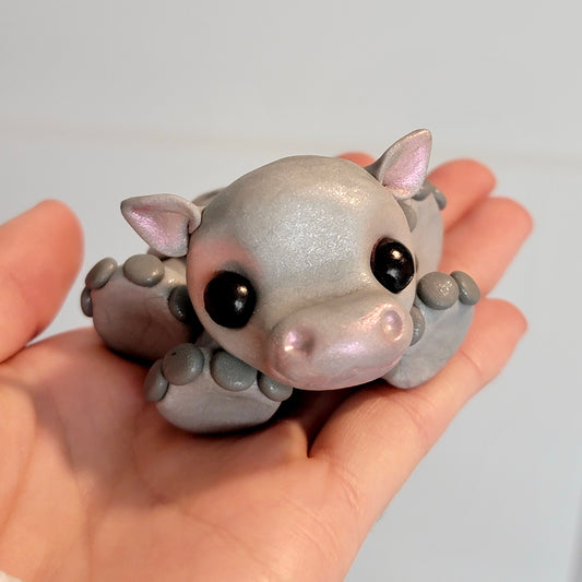 Baby Hippo “Munchkin”, Handmade Clay Hippo