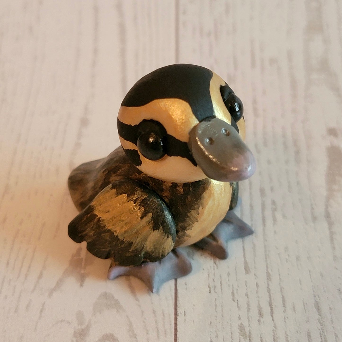 Baby Duck “Copper”, Handmade Clay Duck