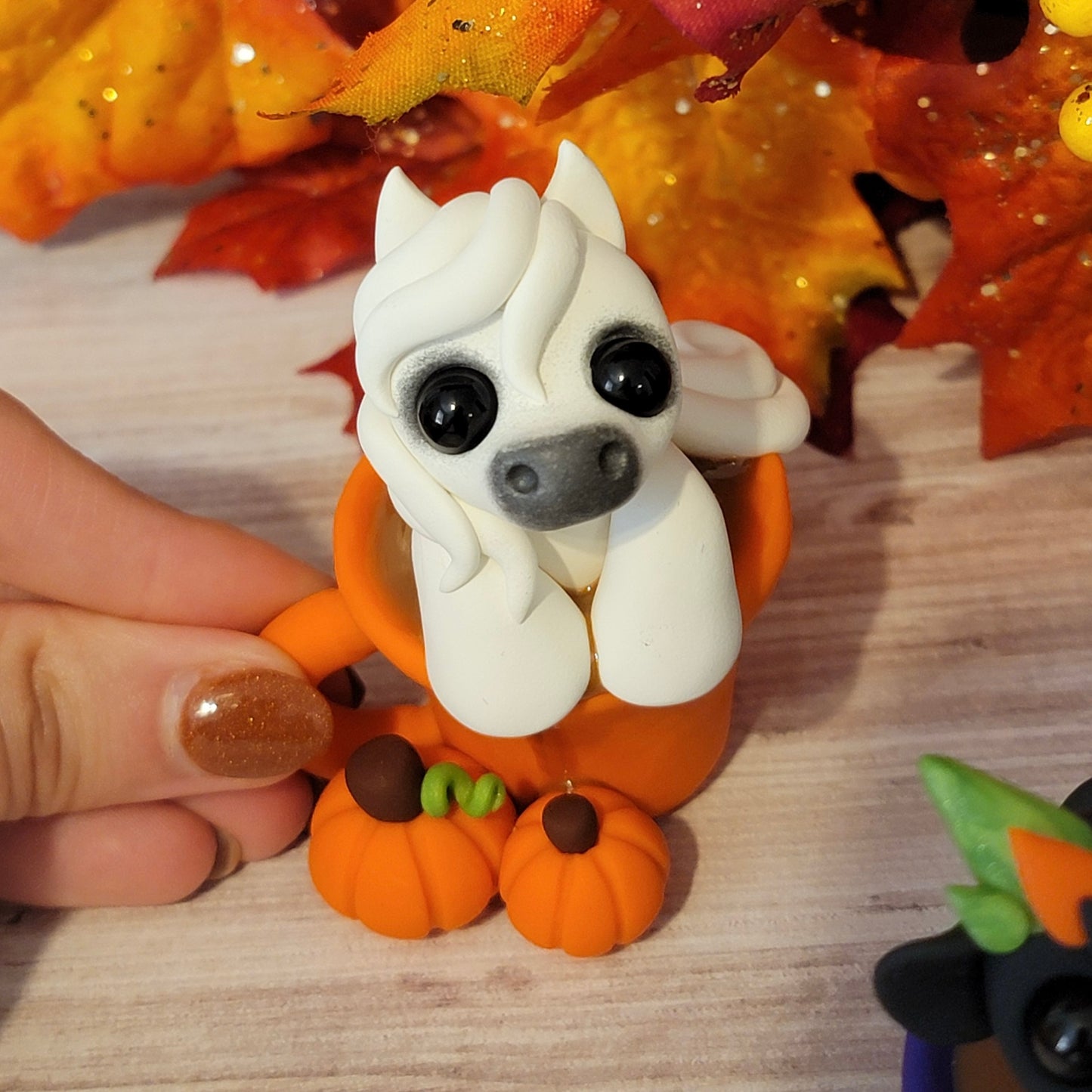 Pumpkin Spice Latte Pony, “Boo”, Horse Sculpture