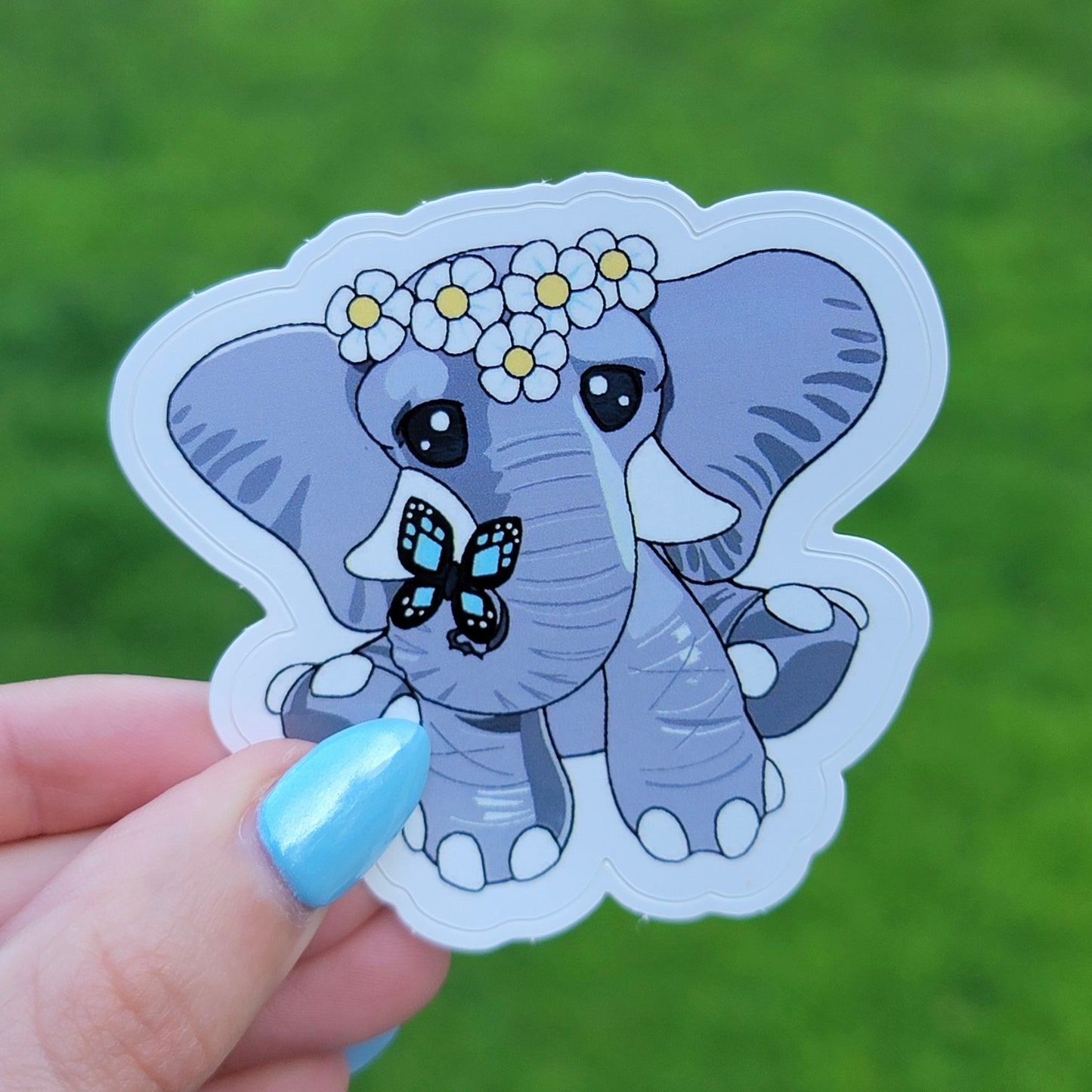 Flower Crown Elephant Sticker