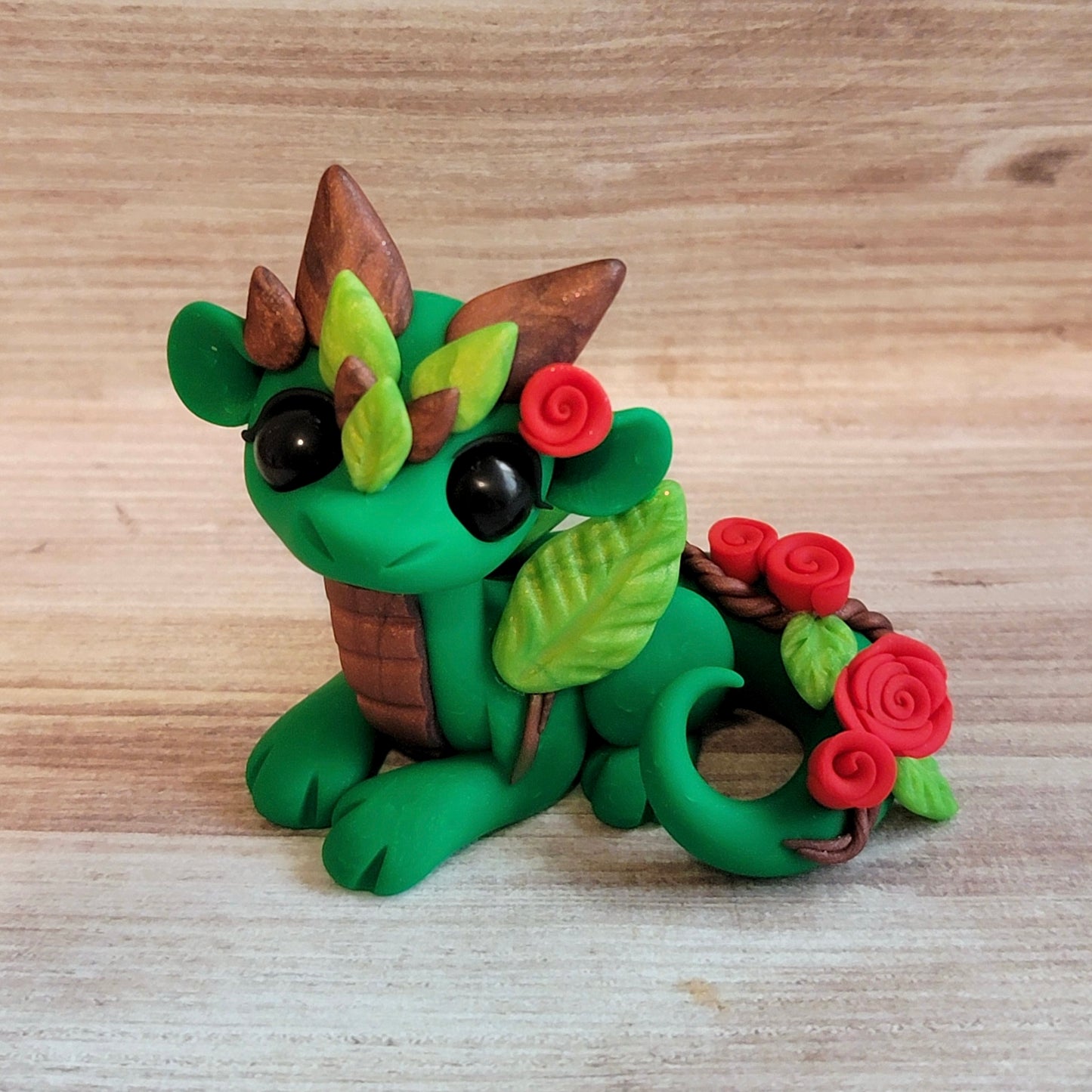 Forest Dragon “Fern”, Handmade Clay Dragon