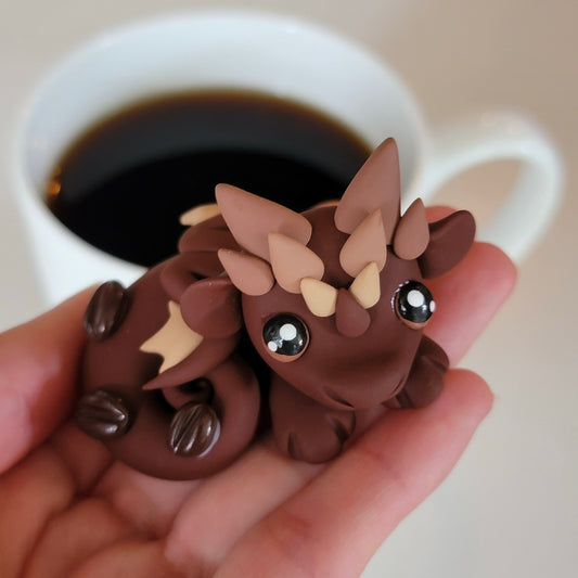 Baby Coffee Bean Dragon “Cappuccino”, Dragon Sculpture