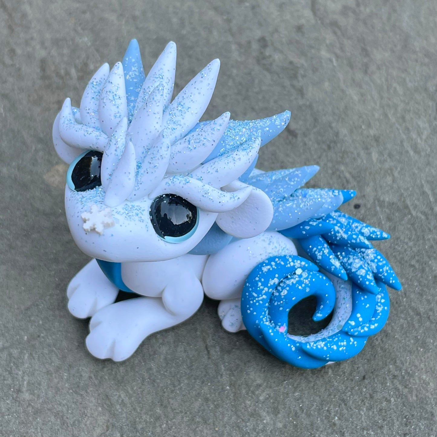 Mini Snowflake Oriental Dragon “Aspen”, Dragon Sculpture