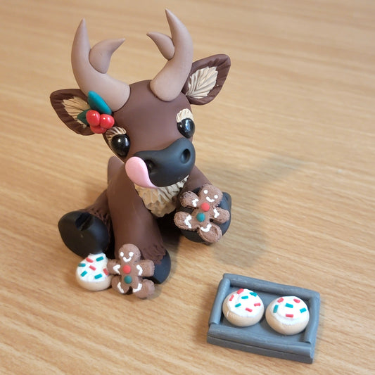 Sugar Cookie Reindeer “Flurry”, Handmade Clay Reindeer