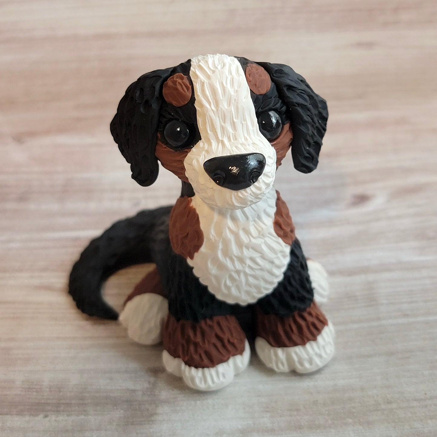 Bernese Mountain Dog “Biscotti”, Handmade Clay Dog