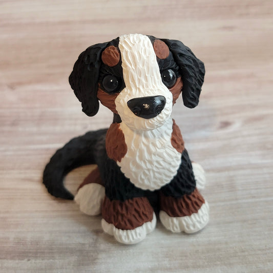Bernese Mountain Dog “Biscotti”, Handmade Clay Dog