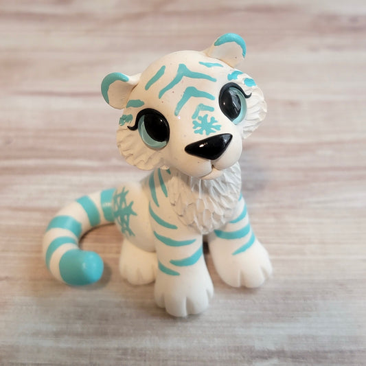 Snowflake Tiger “Crystal”, Handmade Clay Tiger