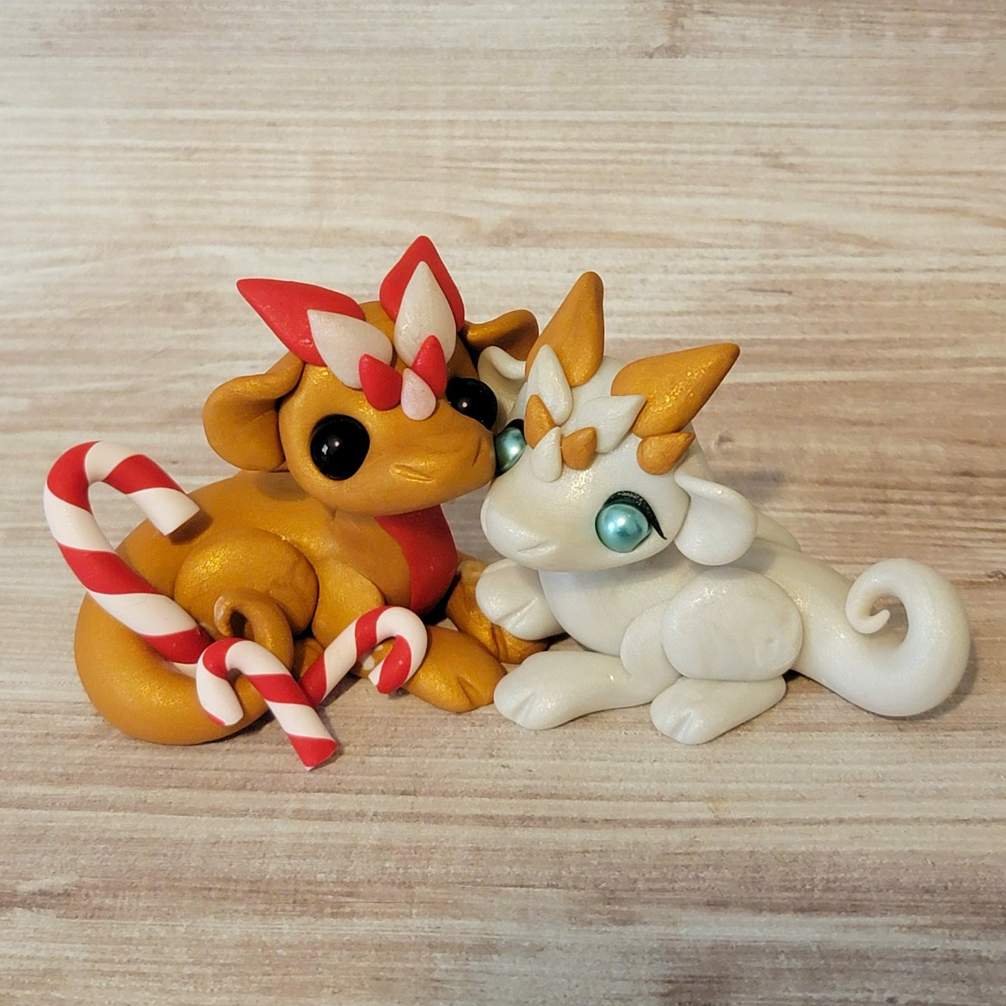 Candycane Dragon Couple, Dragon Sculpture