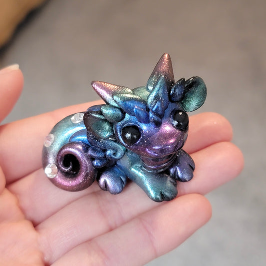 Mini Galaxy Dragon, Handmade Clay Dragon