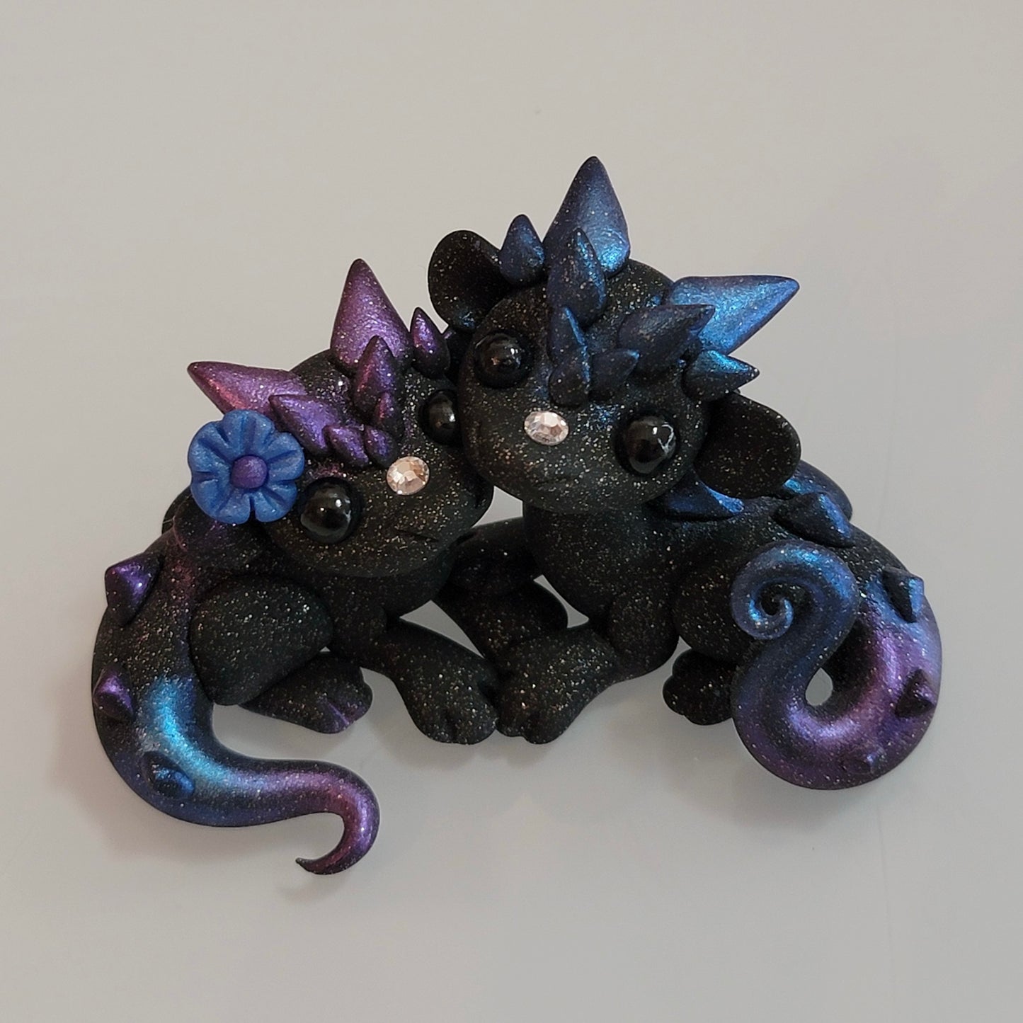 Galaxy Dragon Couple “Nebula & Noir”, Dragon Figurine